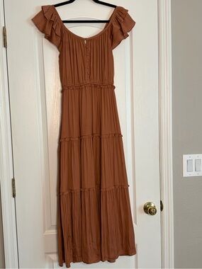 Current Air Tiered Maxi Dress in Terracotta